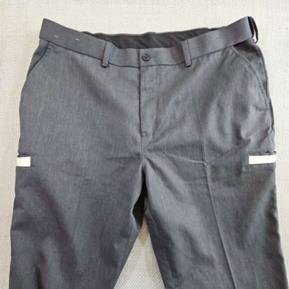 Twinhill Men's 36W 30L Flat Front Dark Gray Work Pants Reflective Stripe - Picture 3 of 12